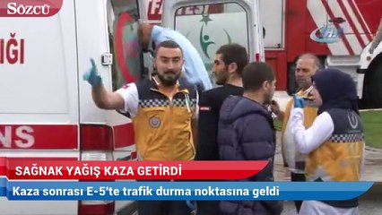 Beylikdüzü'nde sağanak yağış kaza getirdi:  1 yaralı