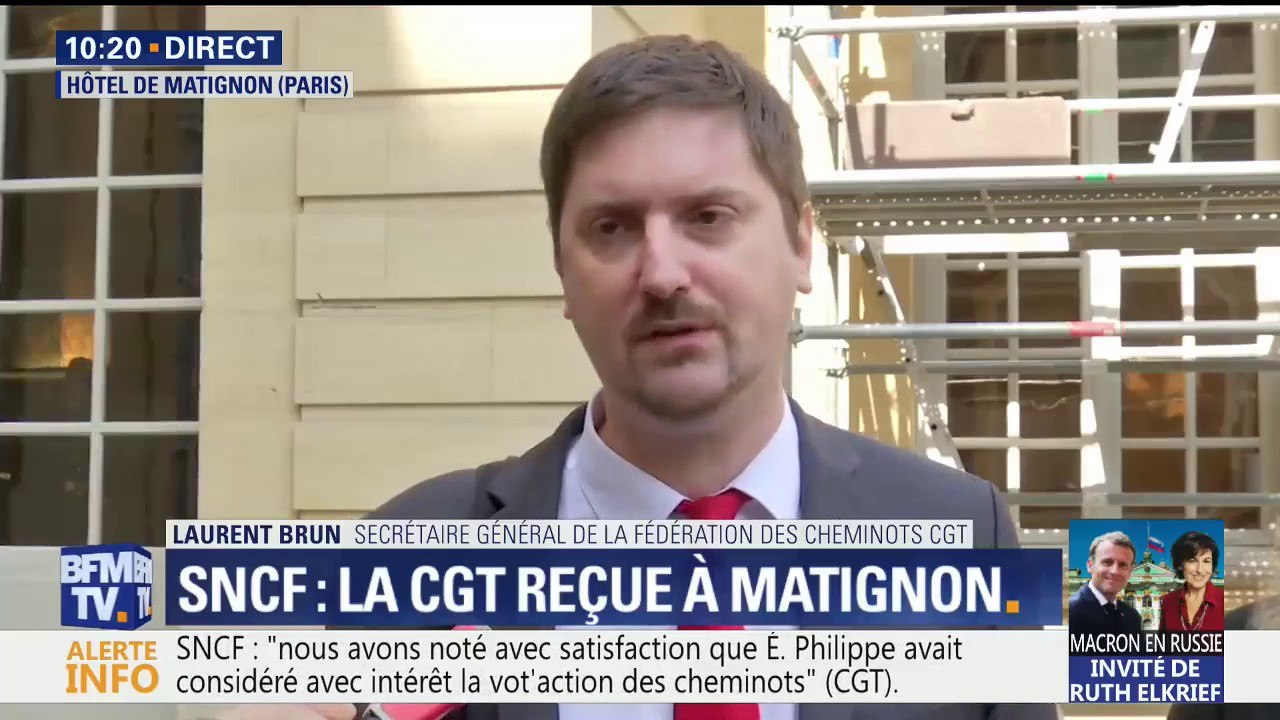 SNCF: “Les cheminots sont prêts à continuer le combat aussi longtemps qu’ils n’auront pas de garantie” (L. Brun après son entretien à Matignon)