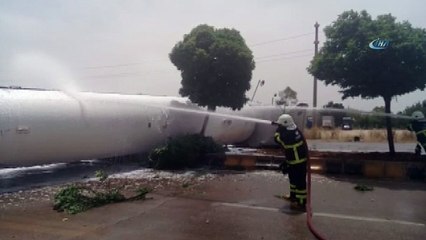 LPG yüklü tanker devrildi