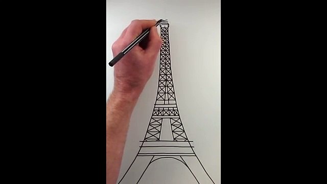 How to Draw The Eiffel Tower: Narrated Step by Step