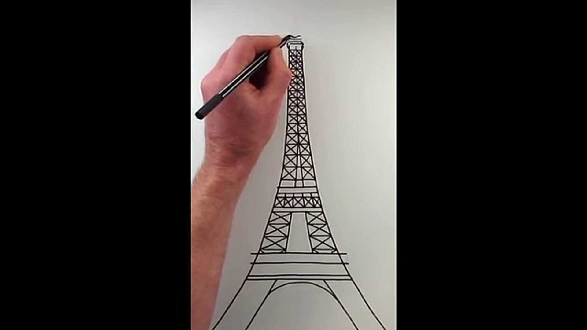 How To Draw The Eiffel Tower Narrated Step By Step Video Dailymotion