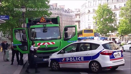 Paris: opération de police après le vol... d'un camion-poubelle