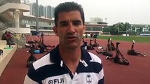 Fiji Airways 7s Coach Gareth Baber gives us an update after the team's arrival into Hong Kong.#TOSOVITI