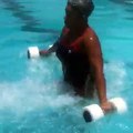 Weight bearing exercises to strengthen my right ankle....I will be able to jump again on that right foot soon! #poolfitness #watertherapy #Hydrofit