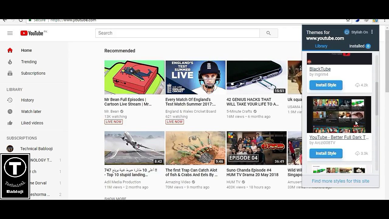 How to change themes on YouTube 2018