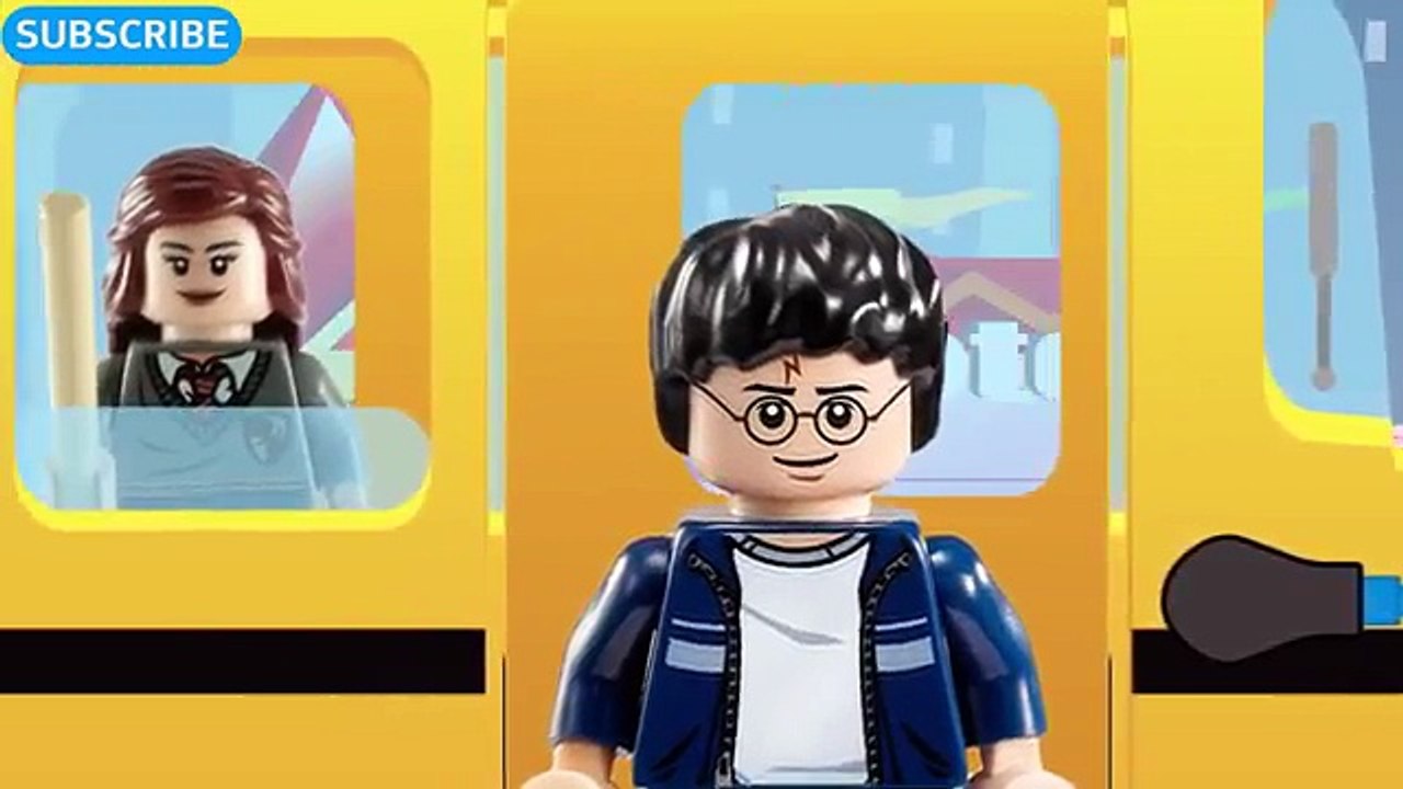 WHEELS ON THE BUS GO ROUND AND ROUND LEGO HARRY POTTER TOYS VIDEOS