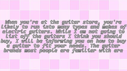 Picking Out Your Electric Guitar