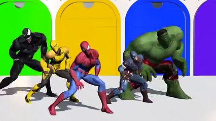 Learn Colors - Supperherores Spiderman Colors Riding Cow Cartoon Videos for kids & Nursery Rhymes