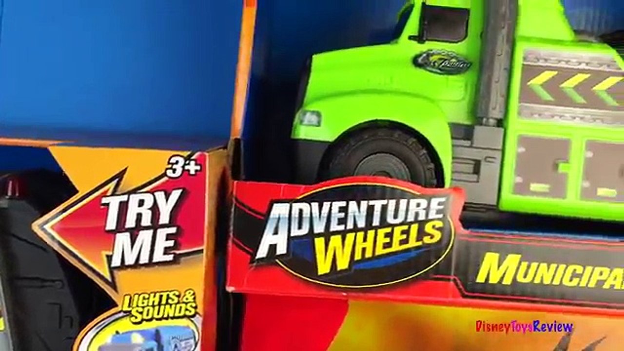 ADVENTURE WHEELS DINOSAUR EXPLORER TOW TRUCK TYRANNOSAURUS REX MUNICIPAL GARBAGE TRUCK TOYS FOR KIDS