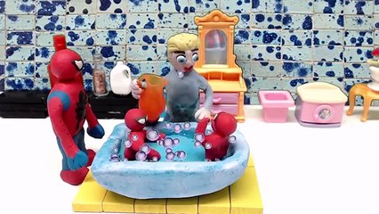 Spiderman Helps Hulk-To-return Elsa Fruits Play Doh Animation Kids Claymation Movies