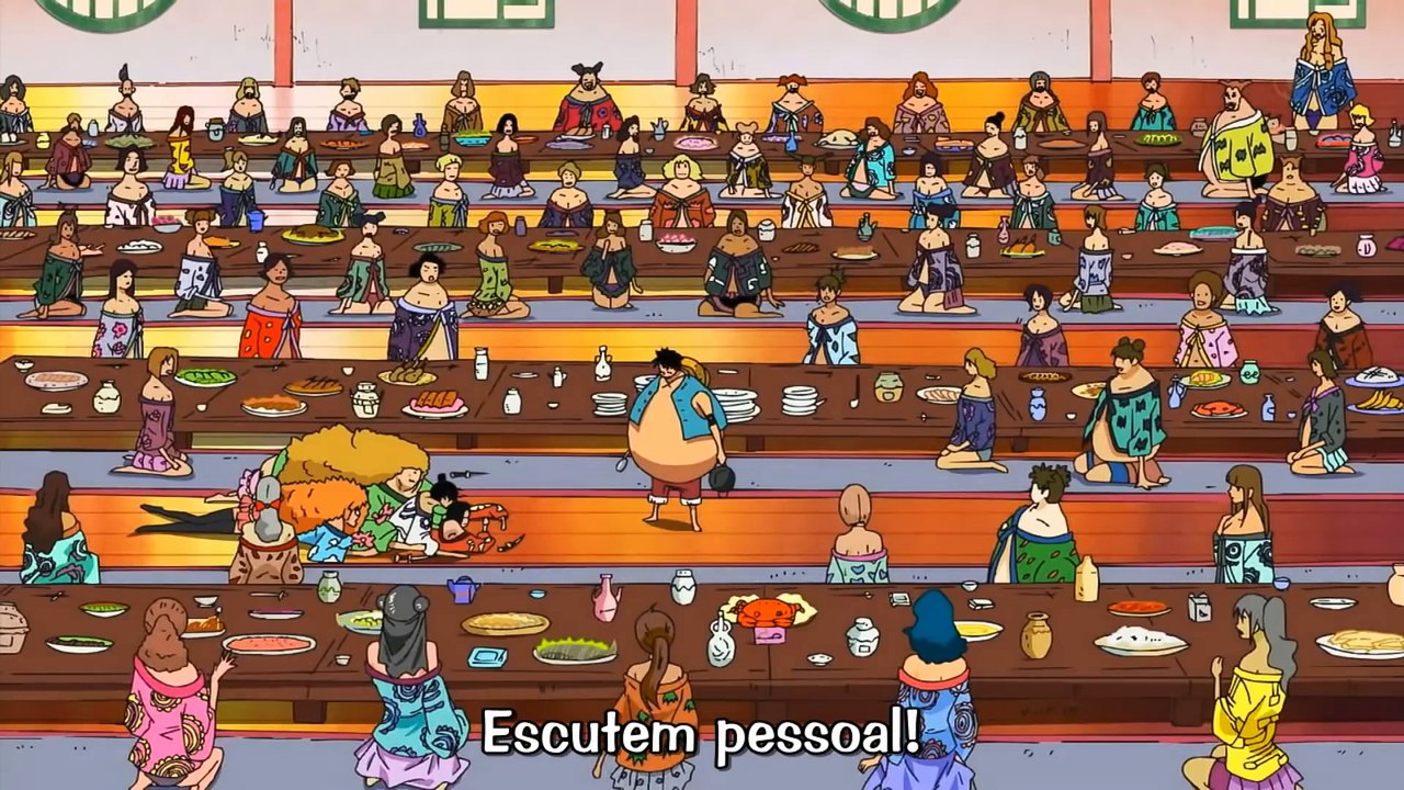 Luffy cantando binkusu no Sake - One Piece 416