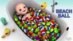 3D Baby doll bath time Play Learn colors with Balls - Teach colours for kids Children Toddlers