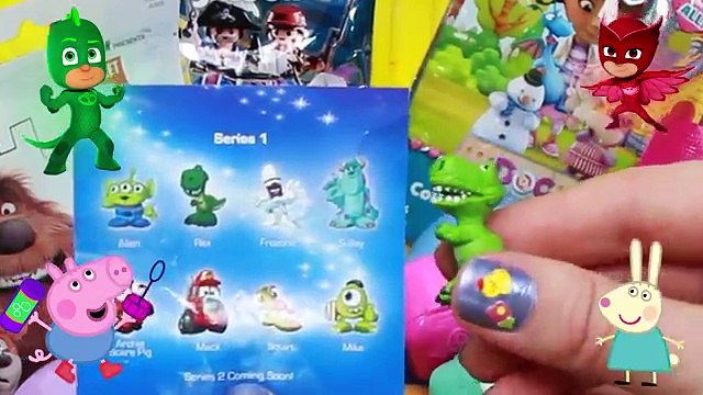 Peppa Pig Herois de Pijama Brinquedos Ovos Surpresas Corujita Maleta Menino Gato PJ Masks Portugues