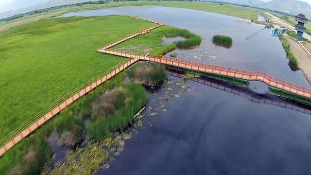 Kuş Cenneti doğa manzarasıyla ziyaretçilerini hayran bırakıyor...Kaz Gölü havadan görüntülendi