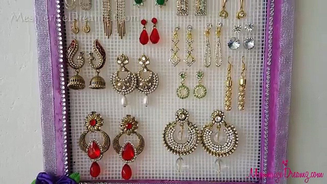 DIY Earring Holder | Jewelry Holder | Earring Holder Using Cardboard | Best Out of Waste!