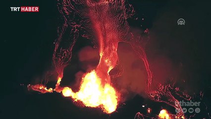 Hawaii'deki yanardağ felaketi kuş bakışı görüntülendi