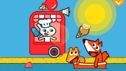 Bunny Ice Cream with little Fox for Kids - Pango