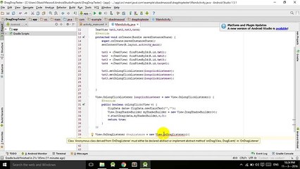 Android Studio Tutorial | Drag and Drop 2 | adding functionaltiy