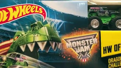 MONSTER JAM Dragon Blast Challenge Set Grave Digger Hot Wheels