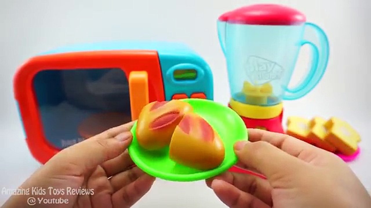 Microwave and Blender Just Like Home Kitchen Toy Cheesecake Breakfast & Surprise Eggs For Kids