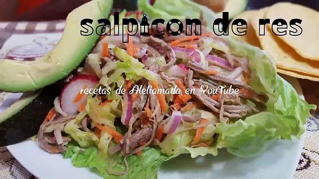 COMO HACER SALPICON DE CARNE - Recetas de Aleliamada en YouTube.