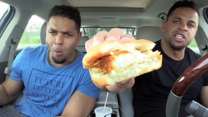 Eating KFC Smoky Mountain BBQ Sandwich @hodgetwins