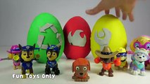 PAW PATROL Surprise Eggs Chase, Rocky, Marshall, Rubble & Skye Play-Doh Paw Patrol Surprise Eggs
