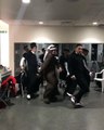 Arab Man Dance with Staff on Scooby Doo Paa Paa Music Funny  in Dubai United Arab Emirates.