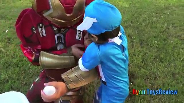 Water Balloons Fight Captain America Civil War vs Iron Man Marvel