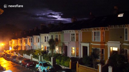 Lightning flashes in skies above Brighton