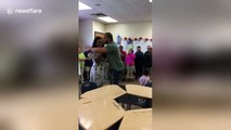 Man surprises teacher girlfriend with marriage proposal in front of her class