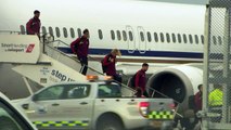 Defeated Liverpool players return home