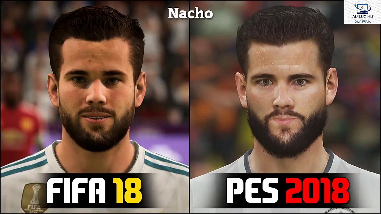 FIFA 18 VS PES 2018 REAL MADRID PLAYERS FACES COMPARISON HD