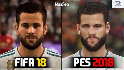 FIFA 18 VS PES 2018 REAL MADRID PLAYERS FACES COMPARISON HD