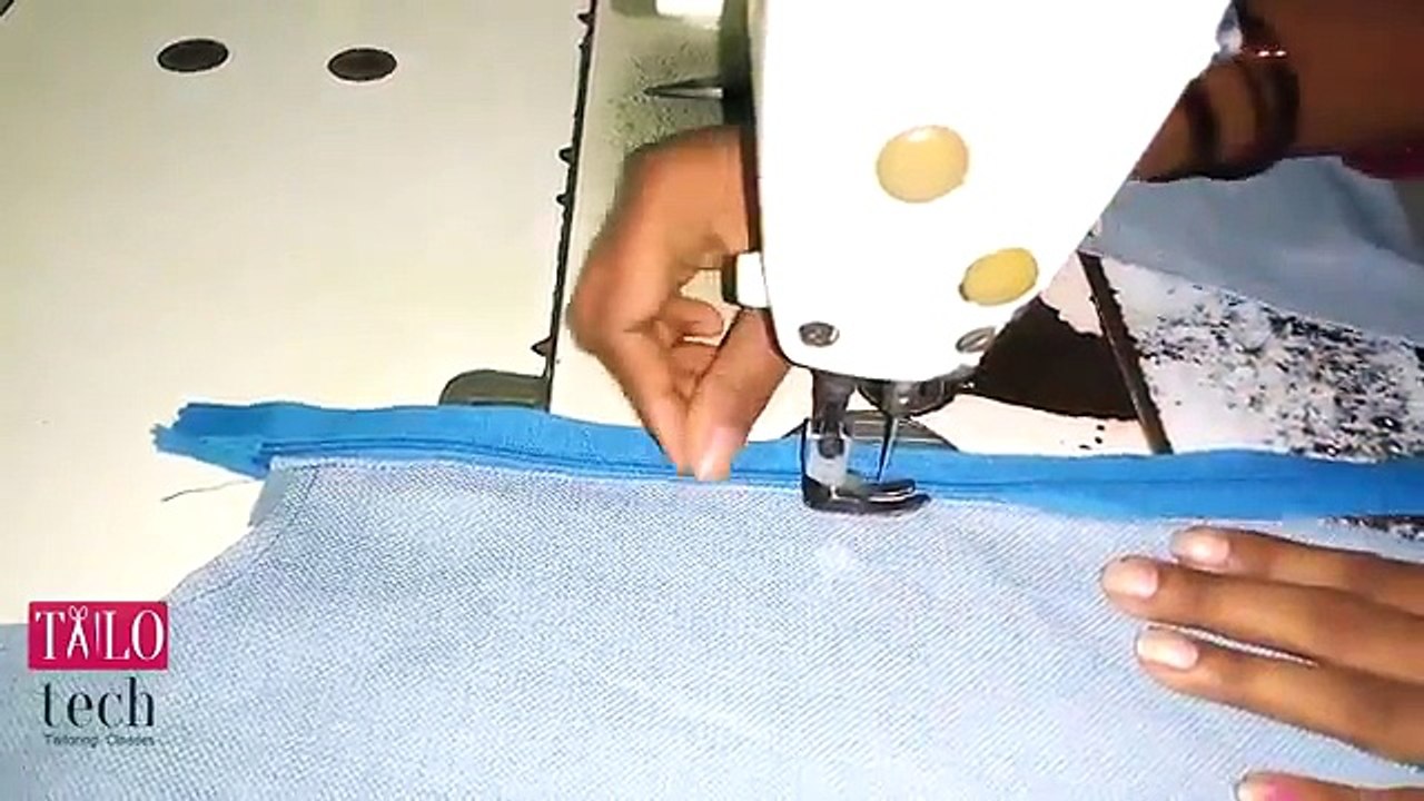 Chudidar Zip Stitching Easy Method (zip attachment) churidar back neck finish with invisible zipper