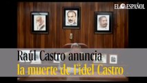 Raúl Castro anuncia la muerte de Fidel