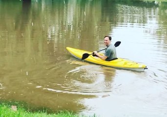Pennsylvania Kayaker Makes Best of Flooded Backyard