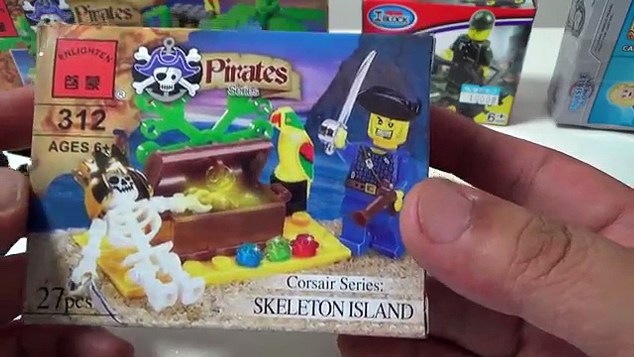 enlighten 해적시리즈 독특한 해골 인형과 보물 피규어 레고 짝퉁 장난감 구입 조립기