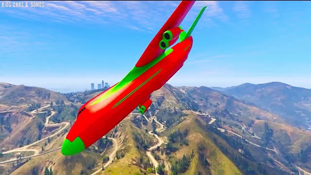 Transportation Cars On Airplane with Cartoon Spiderman and Hulk | Kids Cars & Songs