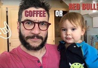 Cute Baby Offers 'Advice' on Choosing Coffee or Red Bull