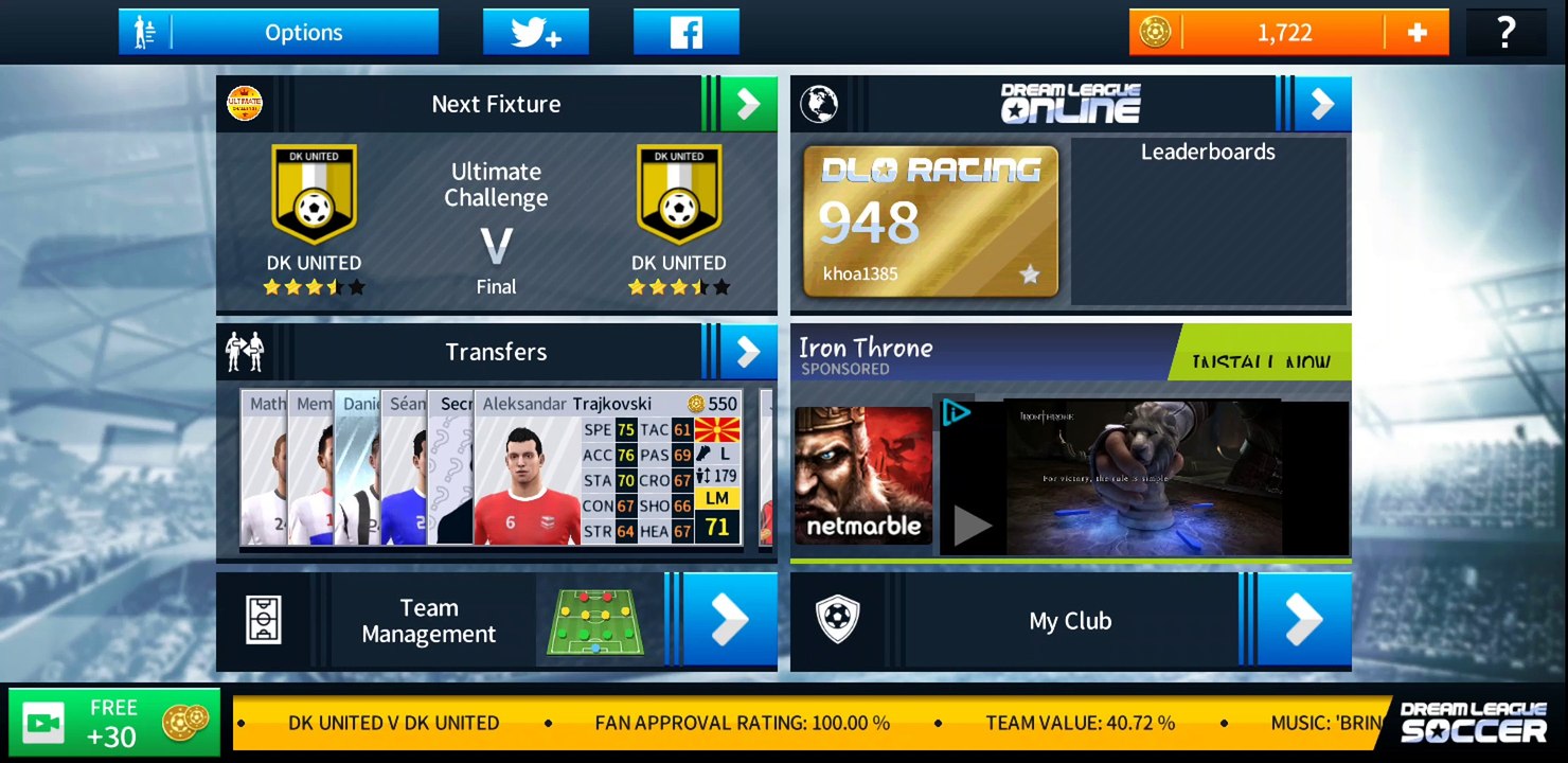 Dream League 2018 IOS Android - Season 1 - Final Game