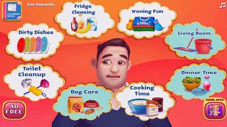 Learn And Play - Daddys Little Helper - Lets Help Daddy Clean Up - Educational Games