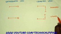 Piping | Draw Isometric Drawing from Orthographic Drawing | PART-1