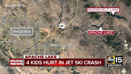 Four children hospitalized after jet skis collide at Apache Lake