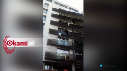 Viral! Pria ini Panjat Gedung  Mirip Spiderman Guna  Menyelamatkan Nyawa Balita