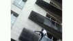 Brave Man Climbs Up Building to Rescue Baby Hanging from a Balcony in Paris...!!!