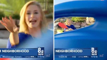 Ce cameraman a su tirer le meilleur de sa chute en plein direct