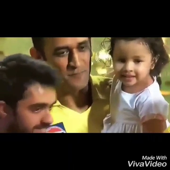 Ms Dhoni and Ziva Dhoni Celebrates IPL championship 2018