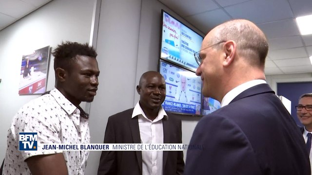 Vous avez offert un très bel exemple. Les félicitations de Jean-Michel Blanquer à Mamoudou Gassama dans nos locaux