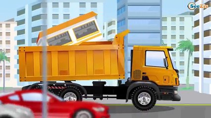 Léo le camion curieux. Jeu de construction: fraiseuse routière